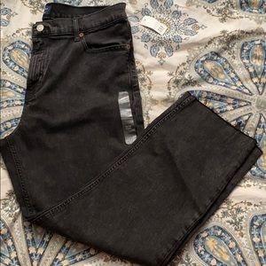 Black Slight Acid Wash Straight Leg Gap Jeans